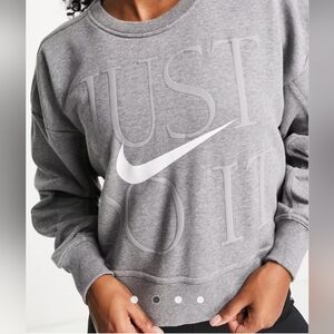 Nike Training Dri-FIT Get Fit Just Do It crew neck crop sweatshirt